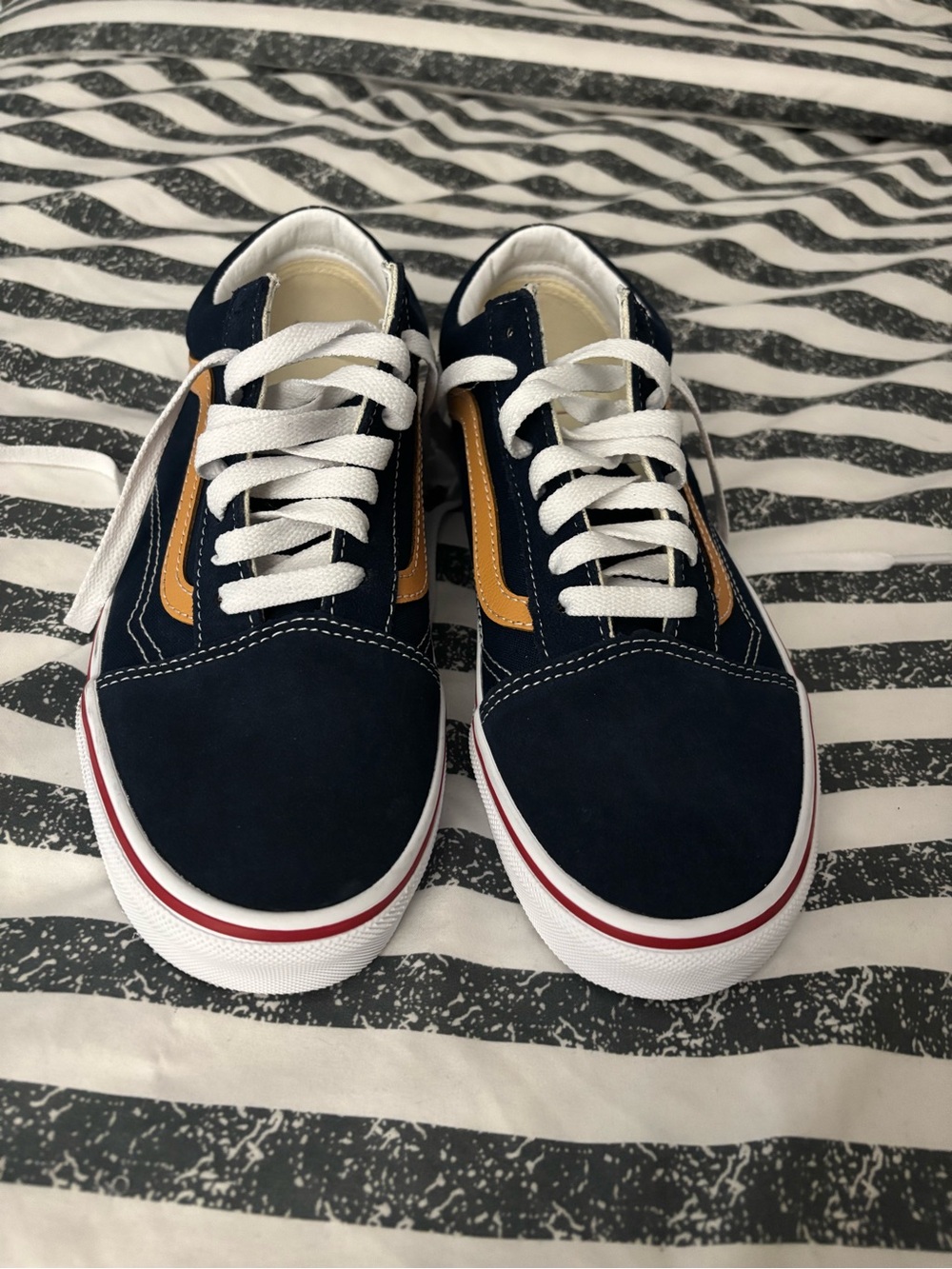 Vans Navy Blue with Tan Stripe Men's Sneakers